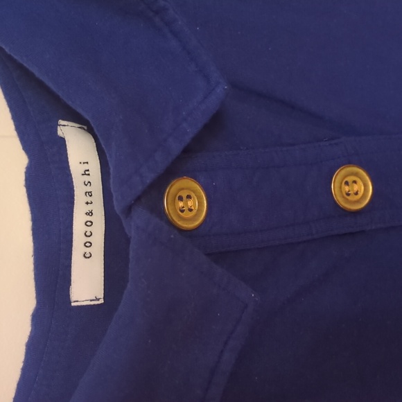 Dark blue dress with gold buttons - Picture 2 of 6